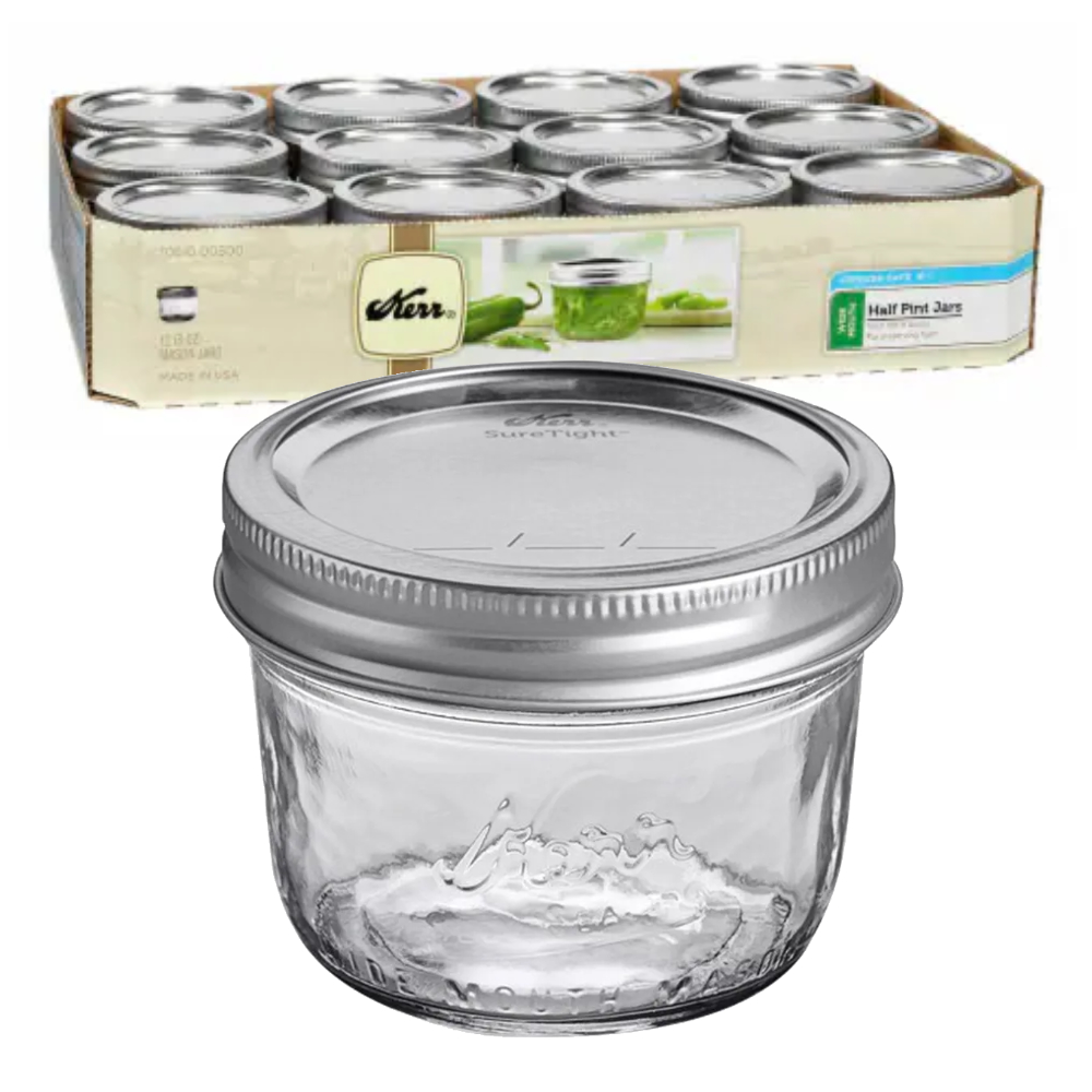 Kerr Wide Mouth 1/2 Pint Jars - Case of 12